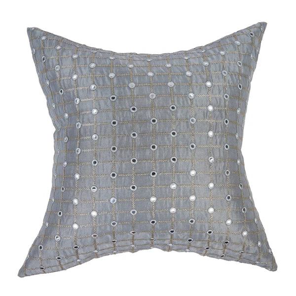 silver pillow cover for couch designer throw pillow embroidered pillow cover 2pc