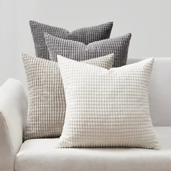 Throw Pillows Covers for Couch, Decorative Fluffy Corduroy Cushion Cover 4 PCS