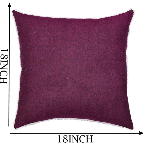 Cushion Cover Home Sofa Decor Cotton Throw Pillow Case Covers Solid with Lace S5