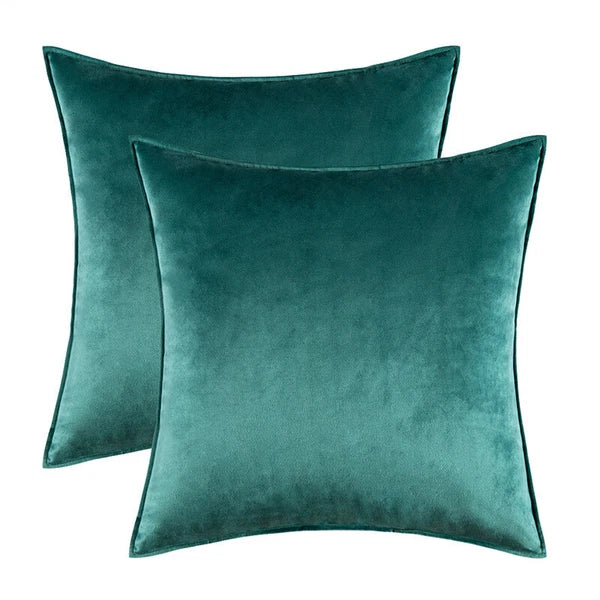 New 18" 20" 24" Velvet Piped Solid Cushion Cover Pillow Case Home Sofa Bed Decor