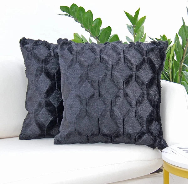 Pack of 2 Plush Throw Pillow Covers Velvet Couch Square Cushion Cover 16"18"20"