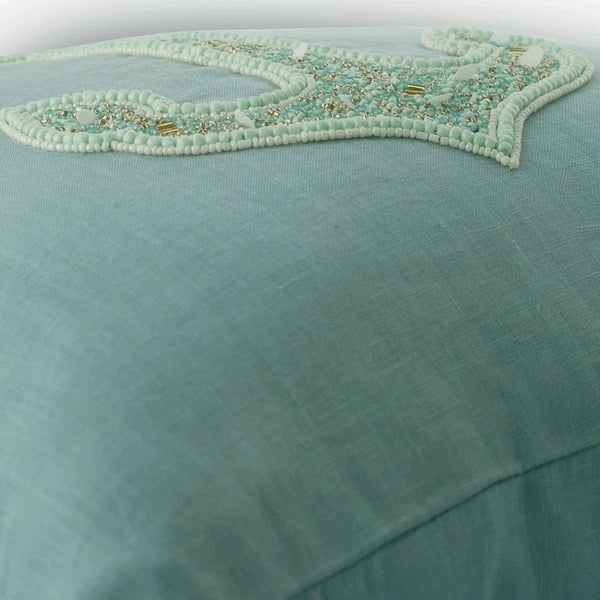 Decorative Sofa Pillow Case Blue 16"x16", Bed Decor Linen Fabric - Lost Anchor