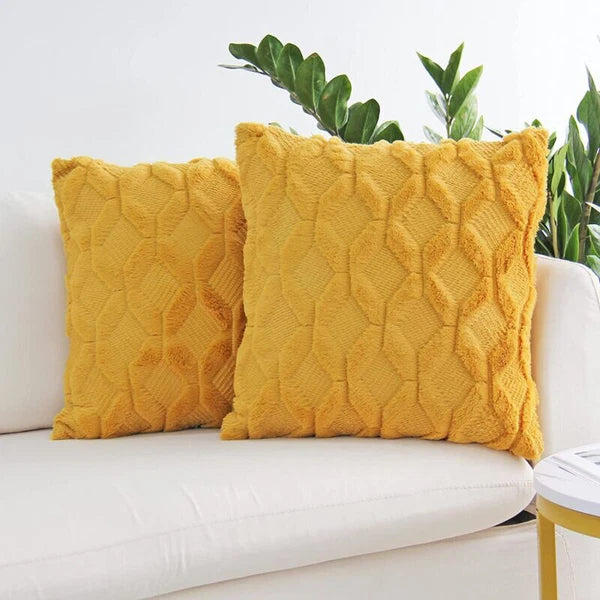 Pack of 2 Plush Throw Pillow Covers Velvet Couch Square Cushion Cover 16"18"20"