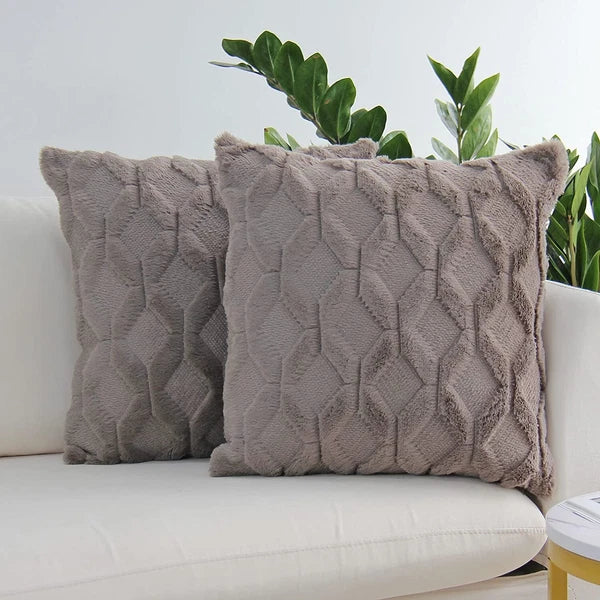 Pack of 2 Plush Throw Pillow Covers Velvet Couch Square Cushion Cover 16"18"20"