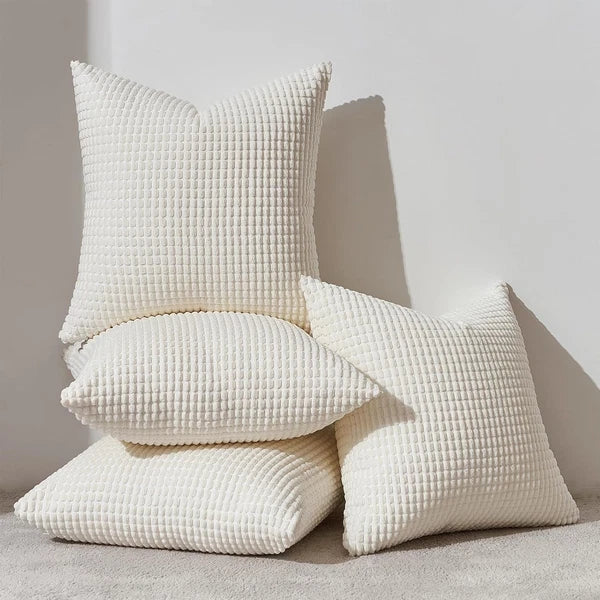 Throw Pillows Covers for Couch, Decorative Fluffy Corduroy Cushion Cover 4 PCS