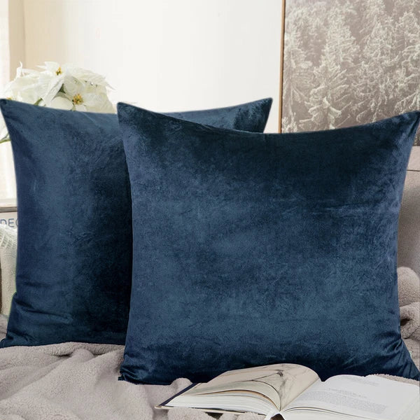Ultra Soft 100% Velvet Throw Pillow Covers 2 Pack Home Sofa Decor Cushion Covers