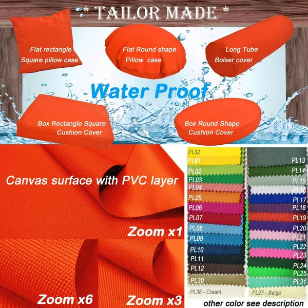 PL19-TAILOR MADE Orange Outdoor Waterproof Sun Umbrella Patio sofa seat cover