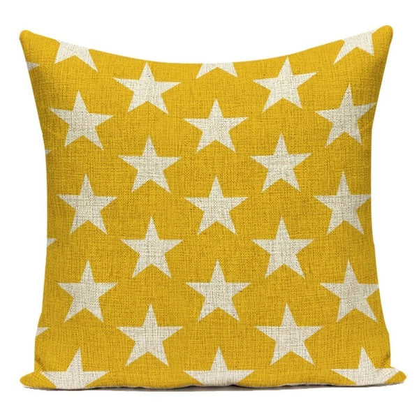 Geometry Cushion Cover Yellow Black Letter Modern Simple Pillowcase for Sofa Bed