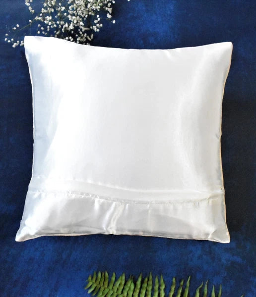 Beaded Cushion Cover Maple Leaf Decorative Sofa Pillow Case 16x16 In Set of 2