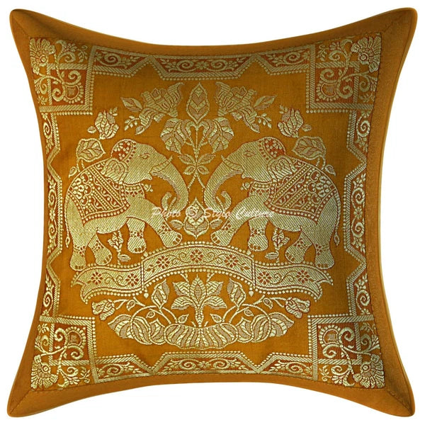 Indian Sofa Cushion Cover Handmade Brocade Silk Pillow Case Cover Throw 12 X 12"