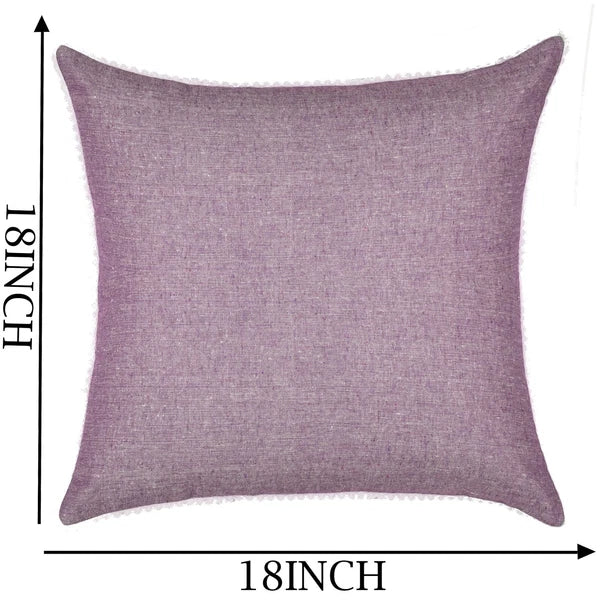 Cushion Cover Home Sofa Decor Cotton Throw Pillow Case Covers Solid with Lace S5