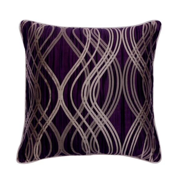 Sofa Cushion Cover Purple 16"x16", Bed Decor Silk Fabric - Purple Sling