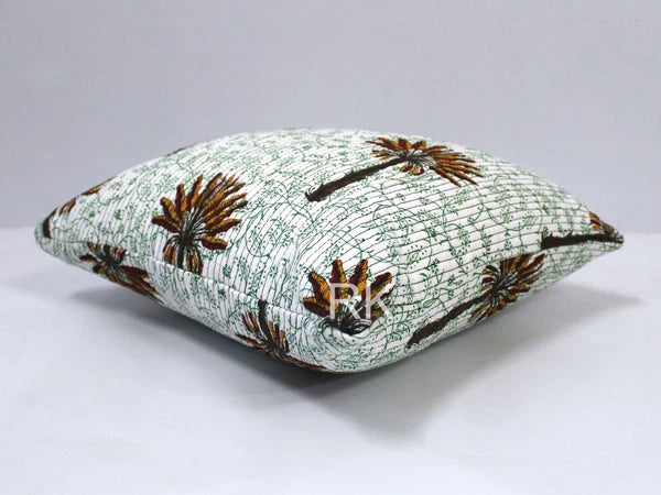 Square 2 PC Set Quilted Pillow Cover Case Couch Tree Printed Sofa Cushion Cover