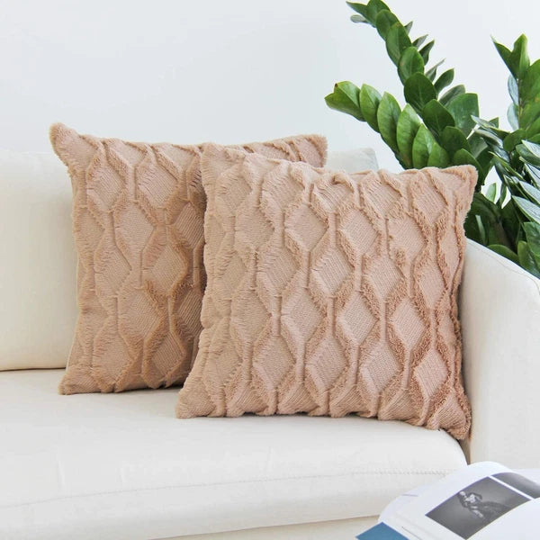 Pack of 2 Plush Throw Pillow Covers Velvet Couch Square Cushion Cover 16"18"20"