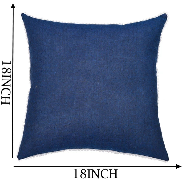 Cushion Cover Home Sofa Decor Cotton Throw Pillow Case Covers Solid with Lace S5
