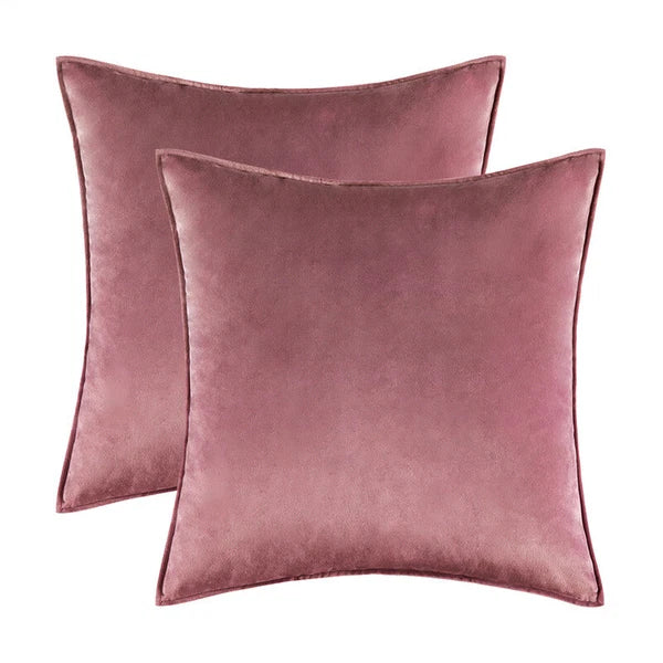 New 18" 20" 24" Velvet Piped Solid Cushion Cover Pillow Case Home Sofa Bed Decor