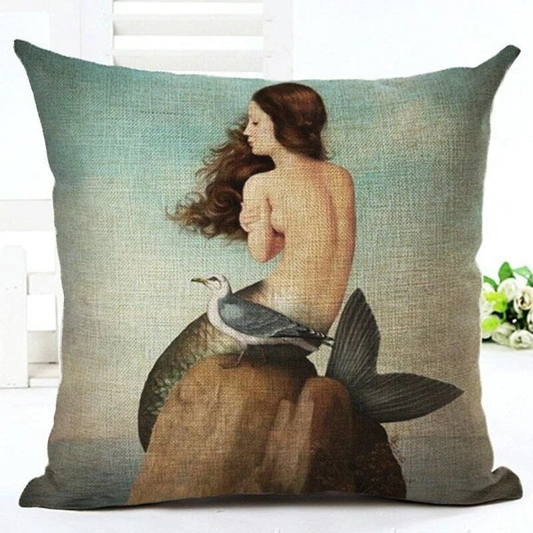 RUBYLOVE Mermaid Pattern Pillow Cushion Cover Car Home Decoration Sofa Bed