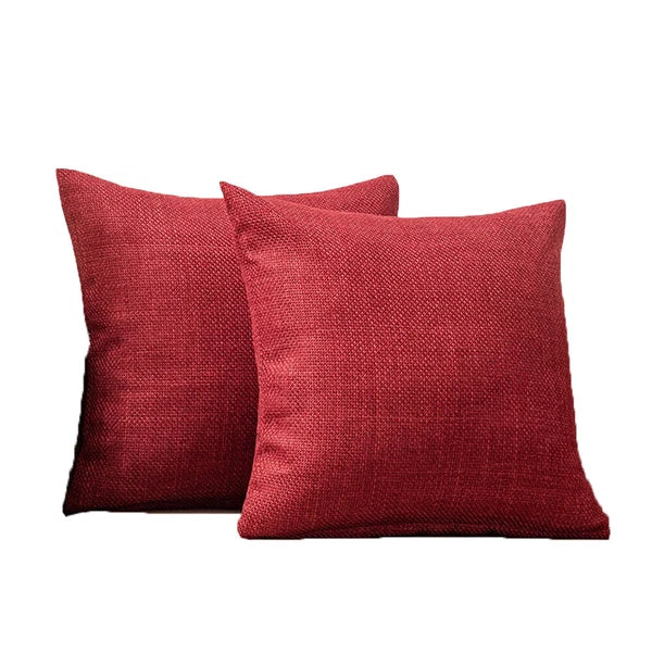 2 Packs Linen Cotton Cushion Cover Home Sofa Car Bed Office Throw Pillowcase