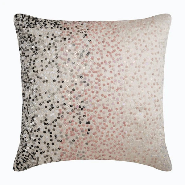 Couch Pillow Case Pink 16"x16", Bed Decor Silk Fabric - Princess Sparkle