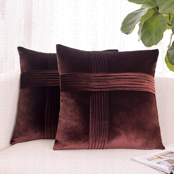 18x18" Velvet Throw Pillow Cover Sofa Car Throw Cushion Covers Home Decor 2 pk