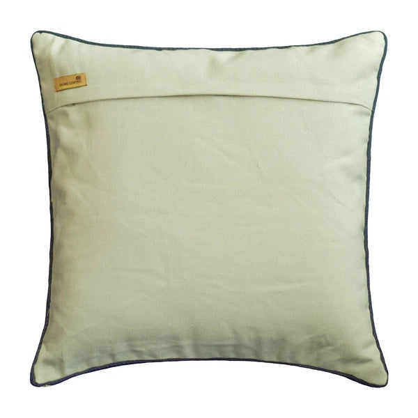 Square Couch Cushion Cover Ivory 16"x16", Bed Decor Cotton - Moroccan Flavor