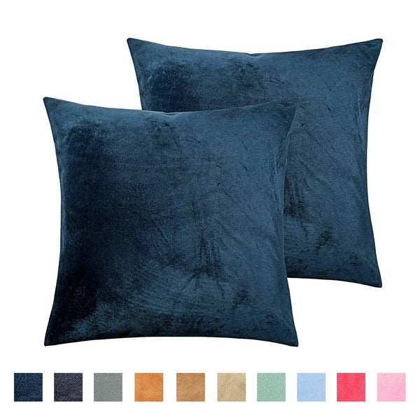 Ultra Soft 100% Velvet Throw Pillow Covers 2 Pack Home Sofa Decor Cushion Covers