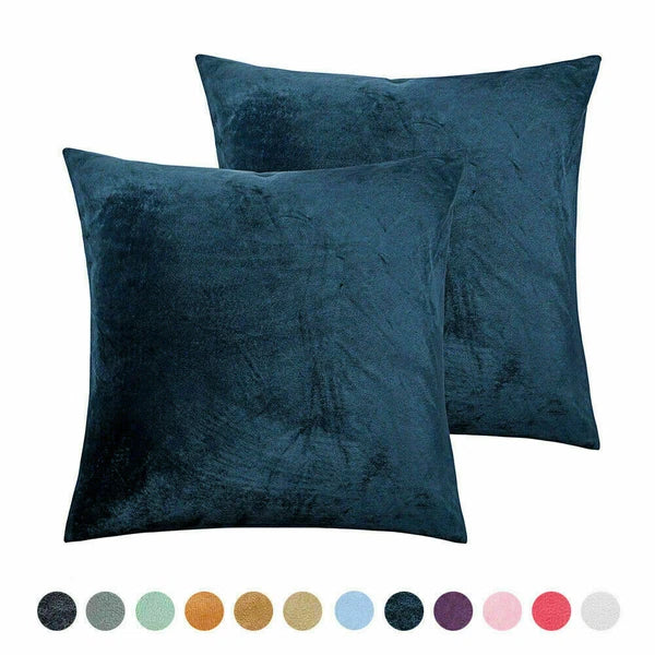 Throw Pillow Covers Set of 2 Sofa Decor Velvet Cushion Case All Sizes All Colors