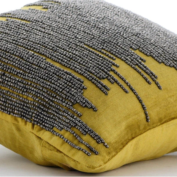 Decorative Sofa Cushion Case Green 16"x16", Bed Decor Velvet - Chartreuse Spill