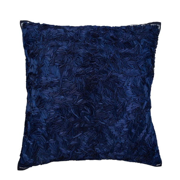 Sofa Pillow Cover Blue 16"x16", Bed Decor Silk Solid Color - All Thats Navy