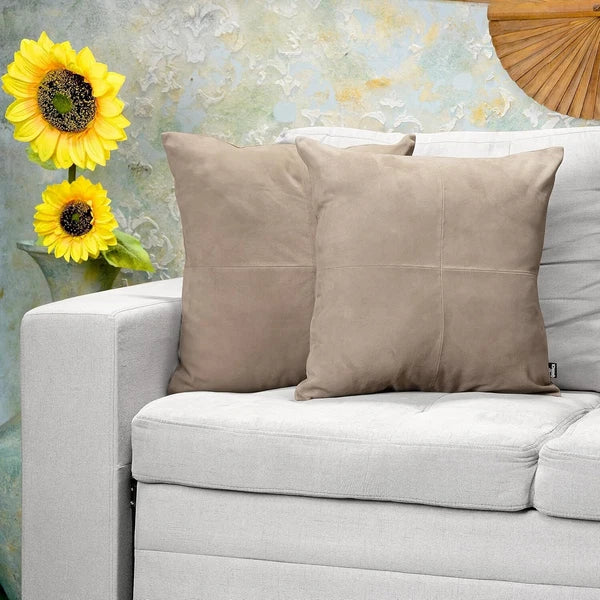 Luxurious lambskin Dusty Beige Plain pillowcase Sofa Cushion & Living&Bed Room