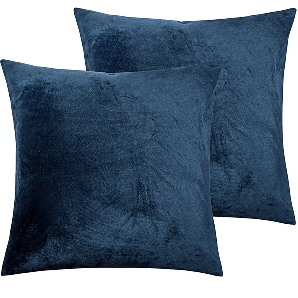 Pack of 2 Velvet Euro Square Throw Pillow Covers Sofa Home Decor Cushion Cover