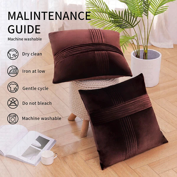 18x18" Velvet Throw Pillow Cover Sofa Car Throw Cushion Covers Home Decor 2 pk