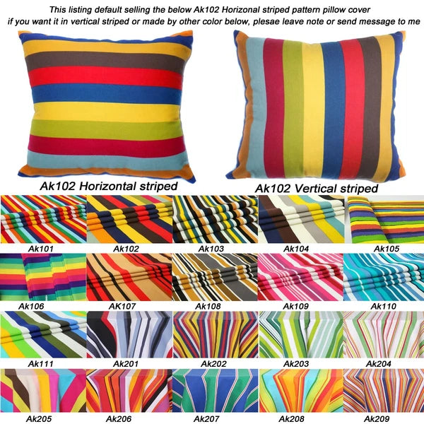 Tailor Made*COVER*Rainbow Strip Cotton Canvas Pillow Cushion Case Floor sofa*Ak3