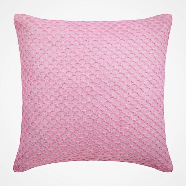 Couch Pillow Cover Pink 16"x16", Bed Decor Taffeta Solid Color - Pink Beehive
