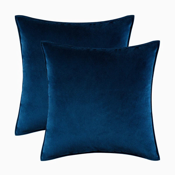 New 18" 20" 24" Velvet Piped Solid Cushion Cover Pillow Case Home Sofa Bed Decor