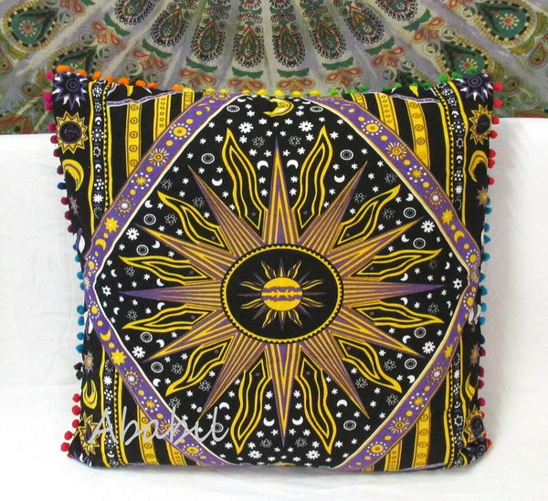 Set Of 2 Cotton Cushion Cover Mandala Couch Pillow Cases Home Decorative Pillows