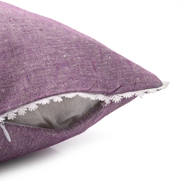 Cushion Cover Home Sofa Decor Cotton Throw Pillow Case Covers Solid with Lace S5