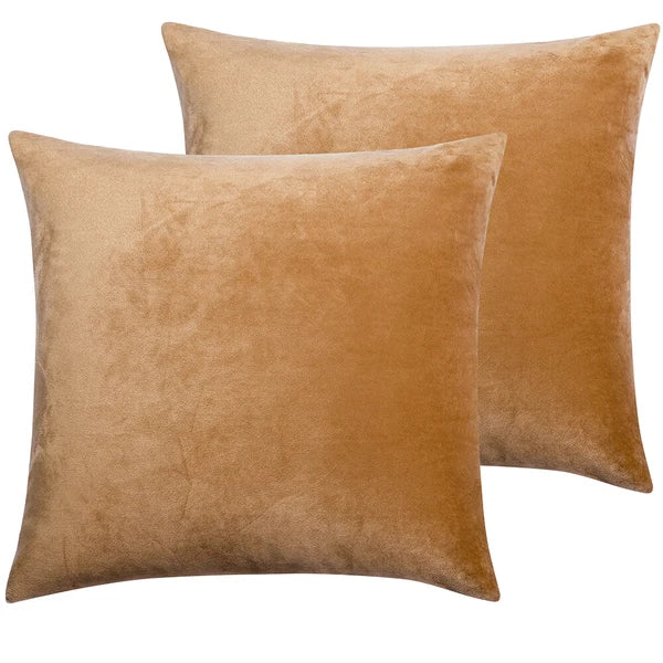 Pack of 2 Velvet Euro Square Throw Pillow Covers Sofa Home Decor Cushion Cover