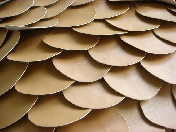 Couch Cushion Case Brown 16"x16", Bed Decor Faux Leather Circles & Dots - Scales