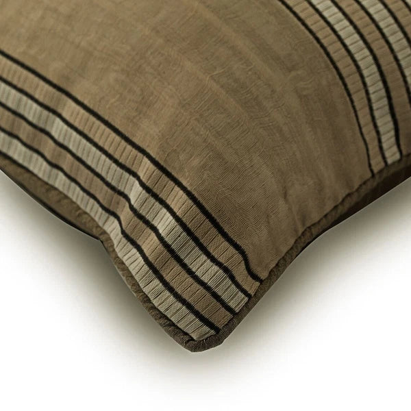 Sofa Cushion Cover Beige 16"x16", Bed Decor Silk Fabric - Parched Earth