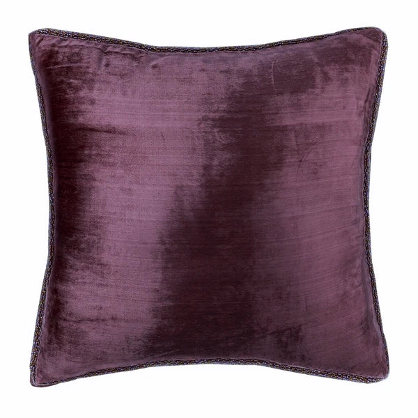 Couch Cushion Cover Purple 16"x16", Bed Decor Velvet Fabric - Plum Shimmer