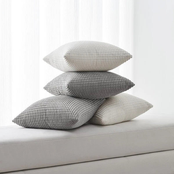 Throw Pillows Covers for Couch, Decorative Fluffy Corduroy Cushion Cover 4 PCS
