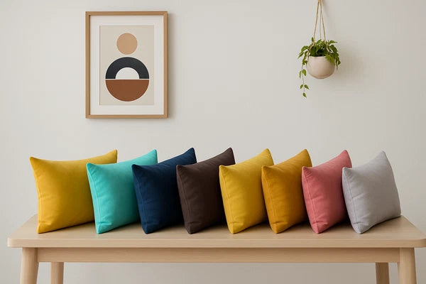 "Lumbar Velvet Cushion Cover – Soft Cotton Throw Pillow Case for Sofa/Bed"