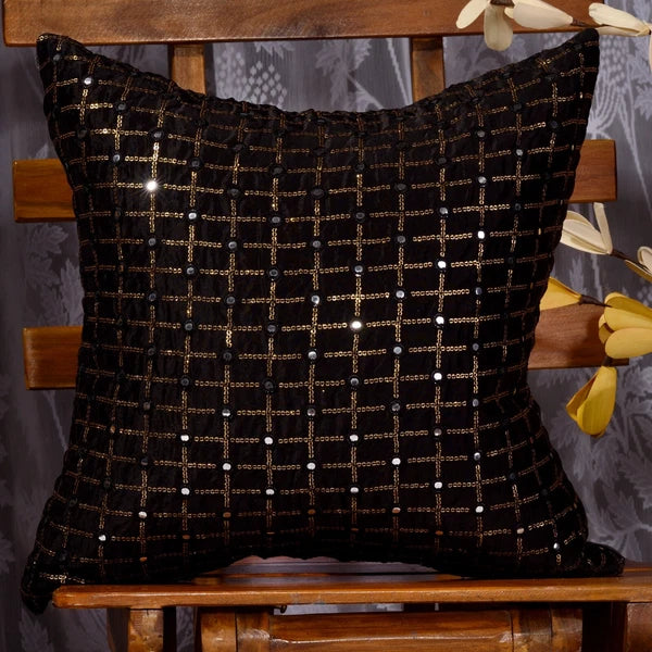 black pillow cover living room embroidered pillow cover designer couch pillow 2p