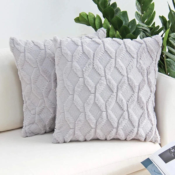 Pack of 2 Plush Throw Pillow Covers Velvet Couch Square Cushion Cover 16"18"20"