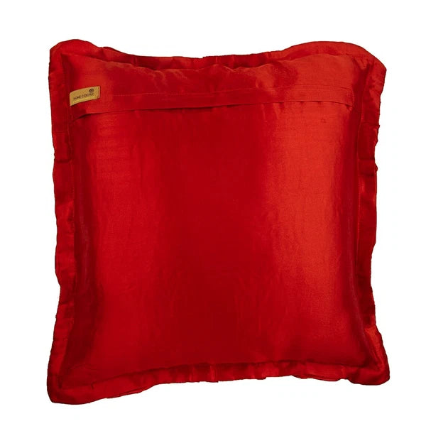 Couch Pillow Cover Red 16"x16", Bed Decor Satin Solid Color - Dreamy Ruby Red