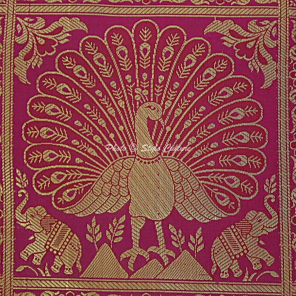 Indian Peacock Brocade Cushion Cover Handmade Sofa Pillow Case Cover Throw 12"