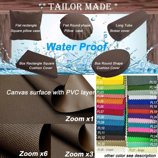 PL12 TAILOR MADE Dk Brown Outdoor Waterproof Sun Umberlla Patio sofa seat cover