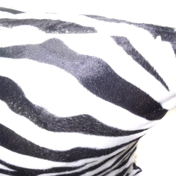 Ff04a Faux Fur Black White Zebra Skin Print Cushion Cover/Pillow Case*Custom Siz