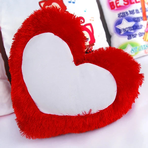 White Sublimation Fluffy Plush Throw Pillow Case Shaggy Soft Sofa Cushion Cover